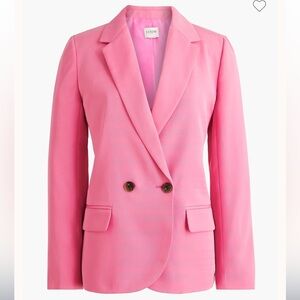 J. Crew Factory Drapey Twill Double-Breasted Blazer in Mauve Pink Size 10 Office